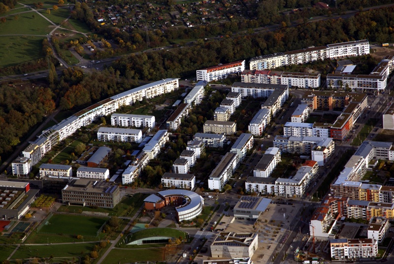 Luftbild vom Rieselfeld im Herbst 2008