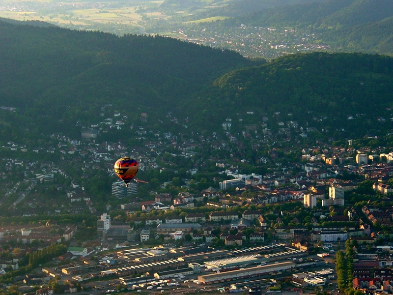 Nach dem Ballonstart in Freiburg EDTF