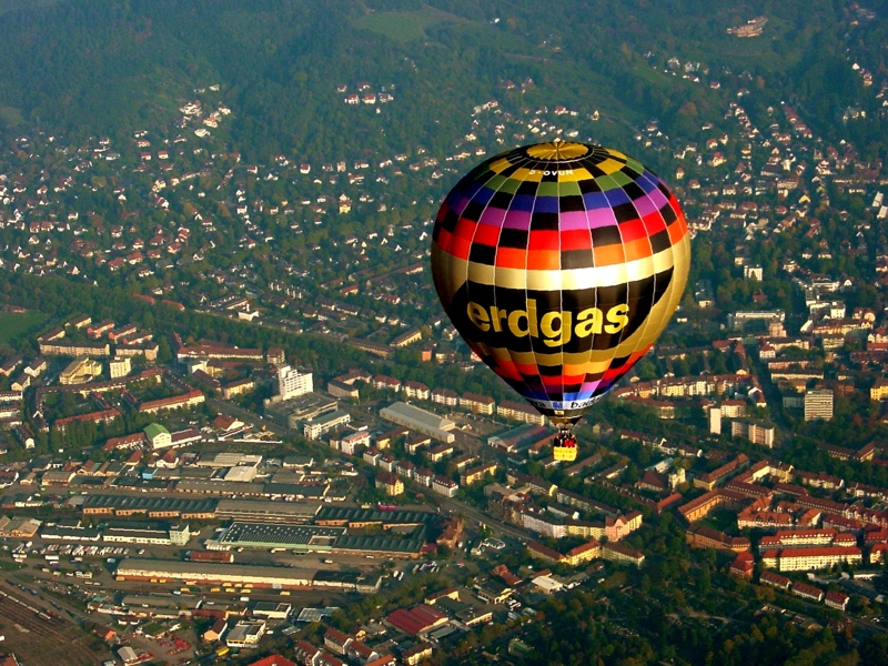 Ballonfahrt über Freiburg mit dem Erdgas-Ballon