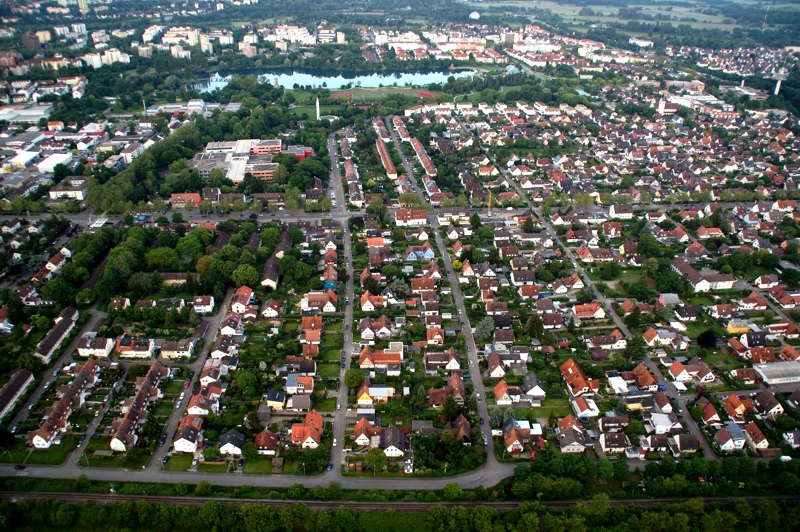 Freiburg Stadtteil Mooswald, Luftbild Mai 2012